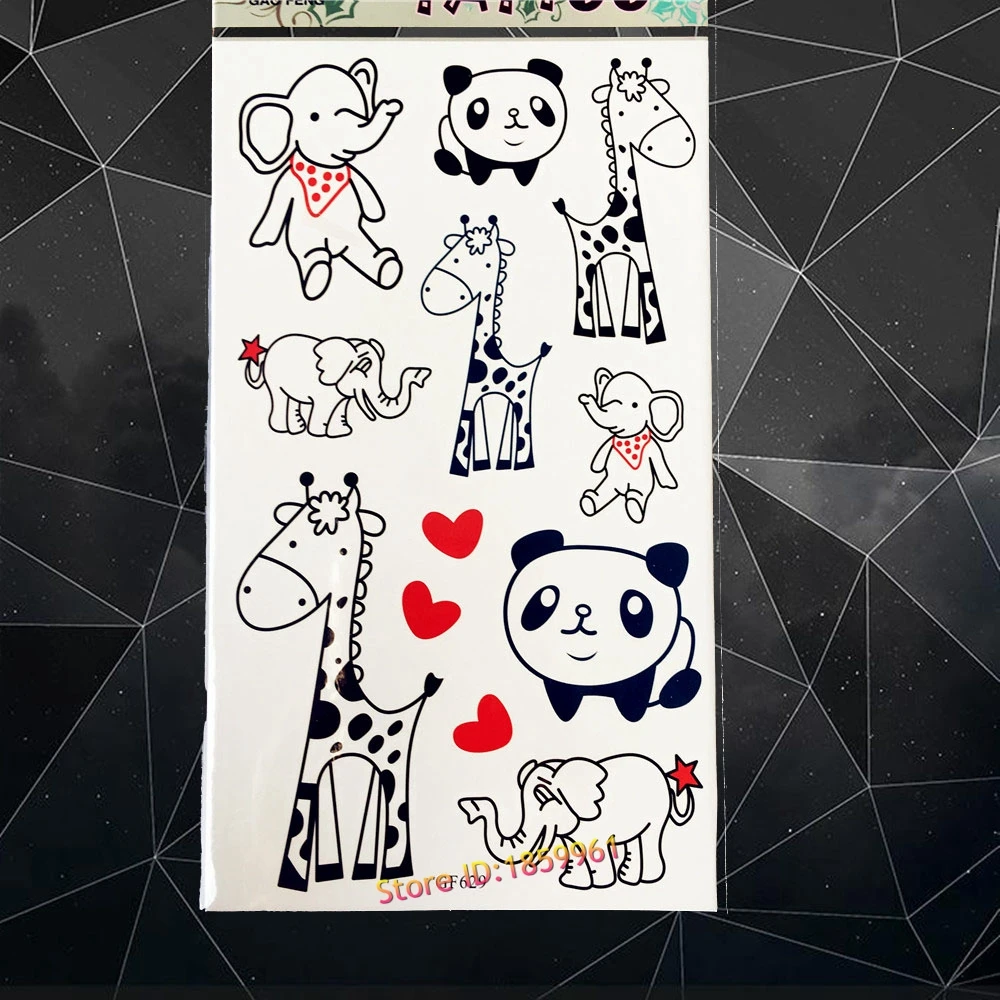 Черный Водонепроницаемый Временные татуировки Олень Рог лося Средства ухода за