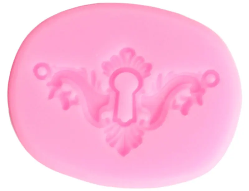 3D Vintage Lock Plate Silicone Mold Key Hole Cupcake Topper Fondant Cake Decorating Polymer Clay Candy Chocolate Gumpaste Moulds