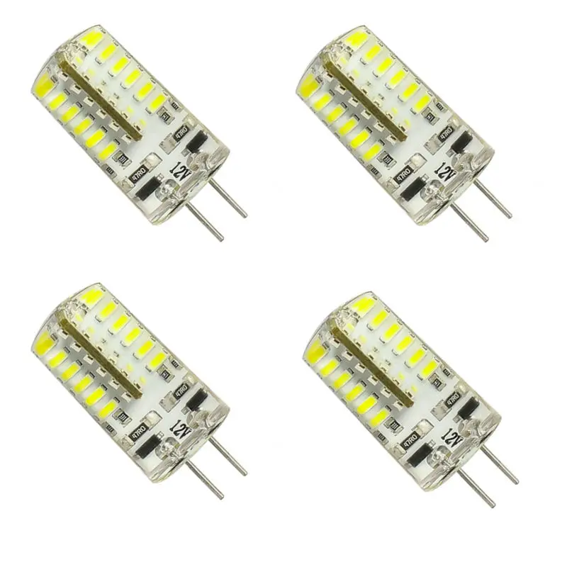 4 шт. в упаковке G4 Лампа 48 SMD 3014 DC 12V 6ВТ 440 500LM светодиодный светильник LED лампы