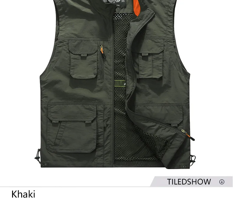 L-6XL сетчатый мужской жилет с несколькими карманами, летний мужской жилет на каждый день, 3 цвета, тонкий дышащий жилет без рукавов для фотографов