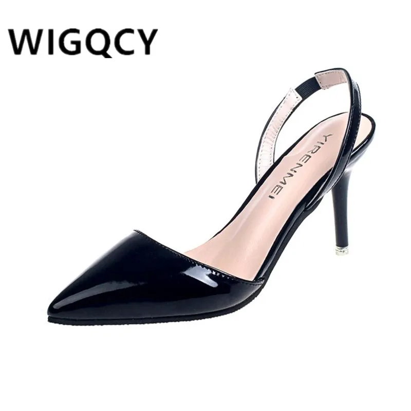 Summer woman High heels shoes Ladies Sexy Pointed Toe pumps Buckle heels dress wedding shoes Thin Heels Zapatos Mujer f026