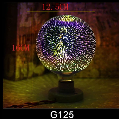 G125 Светодиодный светильник лампы 3D украшения лампы 110V 220V ST64 G95 G80 G125 A60 E27 праздничный светильник s Новинка Рождество светодиодные лампы - Испускаемый цвет: G125