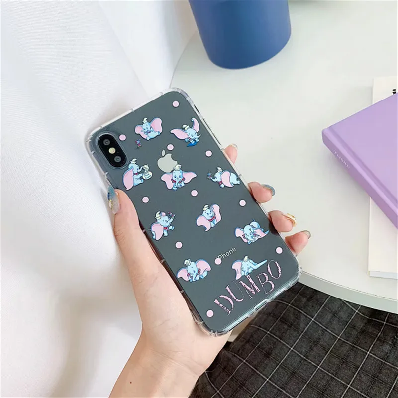 Чехол для телефона с забавным рисунком слона iphone Xs MAX XR X 6 6s 7 8 plus прозрачный мягкий