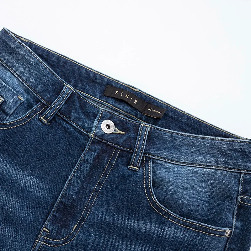 SEMIR мужские облегающие джинсы с потертостями потертые из мягкого хлопка