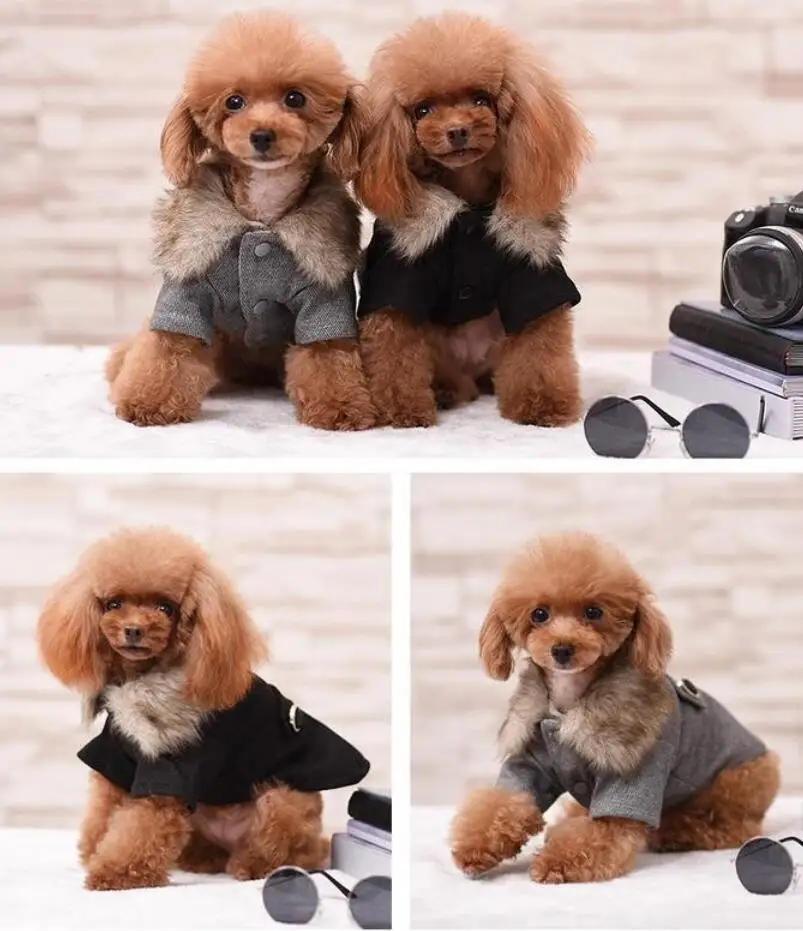 Petalk новая зимняя теплая куртка для собак Тренч из искусственного меха Одежда