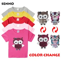 color changing sequins flipped reversible sequin t shirt tee shirt kids girls t shirts with sequins double sided sequin top