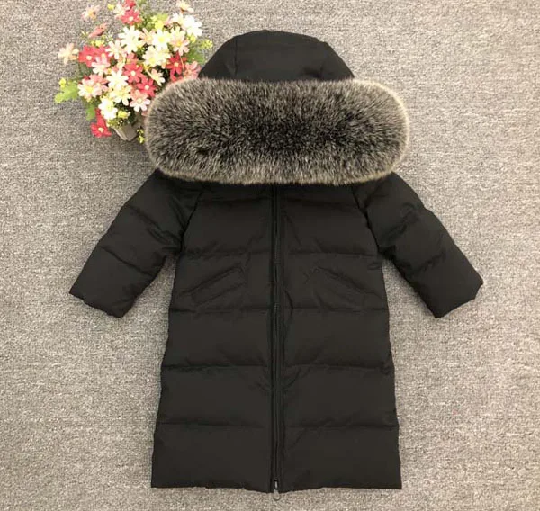 Новинка 2018 плотная детская одежда для мальчиков и девочек длинный пуховик с