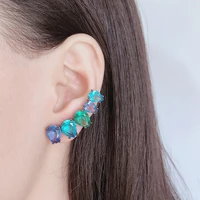 high quality simple fashion accessories ladies colorful zircon geometric earrings fashion earrings jewelry birthday gift