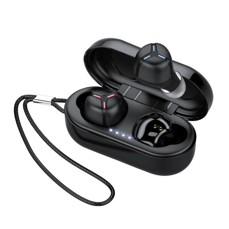 Черный Bluetooth наушники IPX7 водонепроницаемые TWS беспроводные Bluetooth наушники стерео спортивные наушники с сенсорным управлением с микрофоном и зарядным устройством - Цвет: Черный
