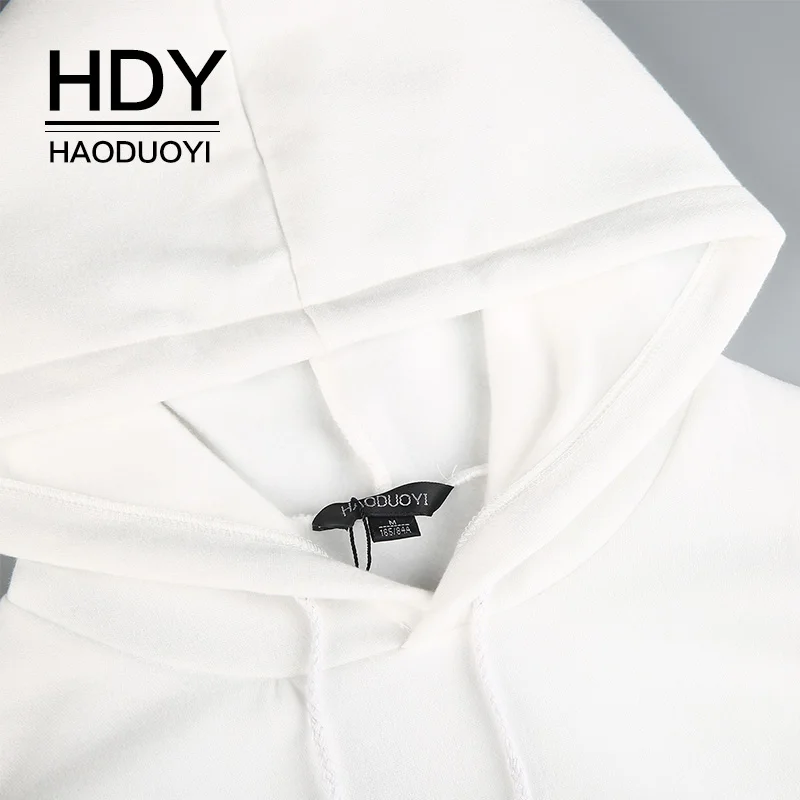 HDY Haoduoyi женские толстовки с длинным Расклешенным рукавом металлическим кольцом
