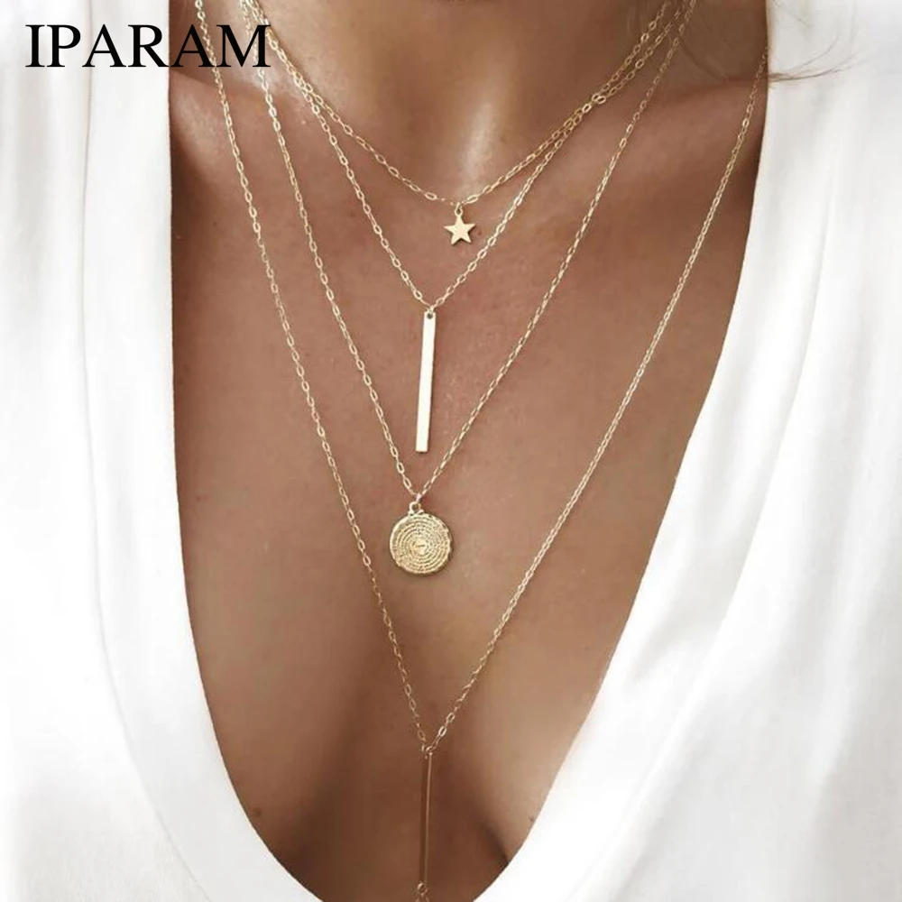 IPARAM 2019 старинные богемные многослойные круглые подвеска в виде звезды Женская