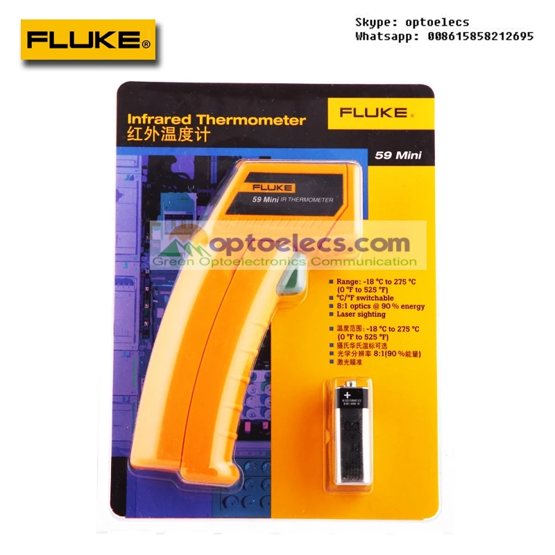 

Free Shipping Fluke F59 Mini Handheld Laser Infrared Thermometer Gun