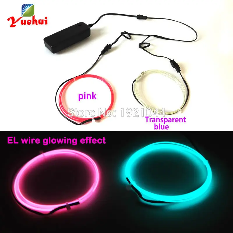 Электролюминесцентный провод DC 3 в 1 мм два цвета 2 шт. метр декоративная