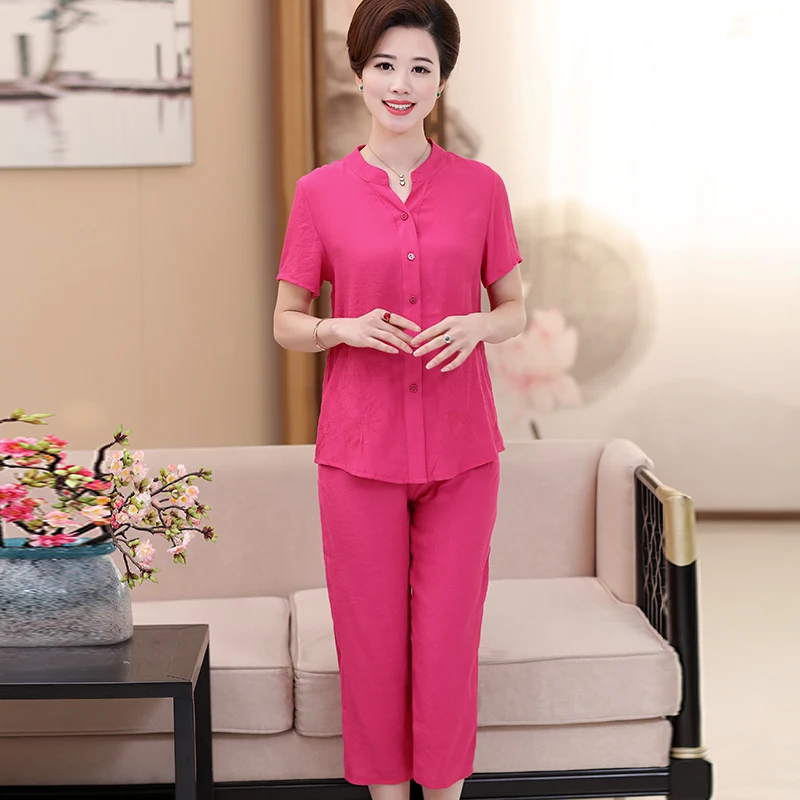 Женский льняной хлопковый костюм Повседневный Кардиган с V образным вырезом и