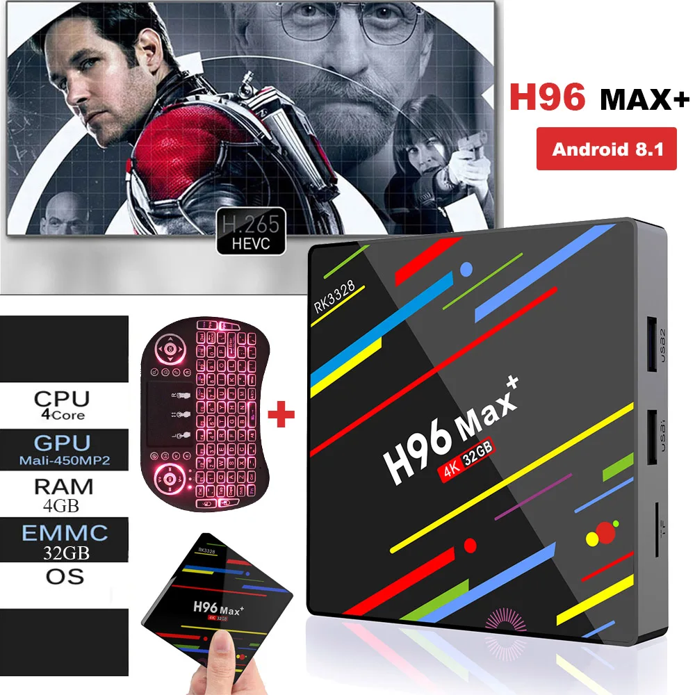 Android 8 1 H96 Max + Smart ТВ коробка 4 ядра ГБ 32 64 Декодер каналов кабельного телевидения 2 г