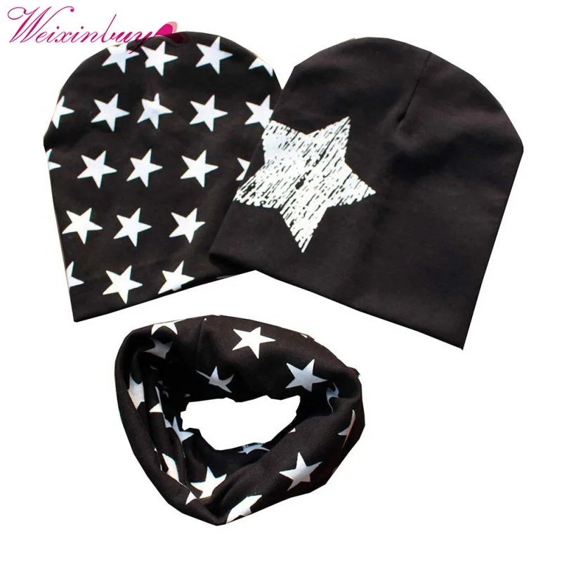 CuteWEIXINBUY/детская хлопковая шапка со звездами для маленьких мальчиков и девочек