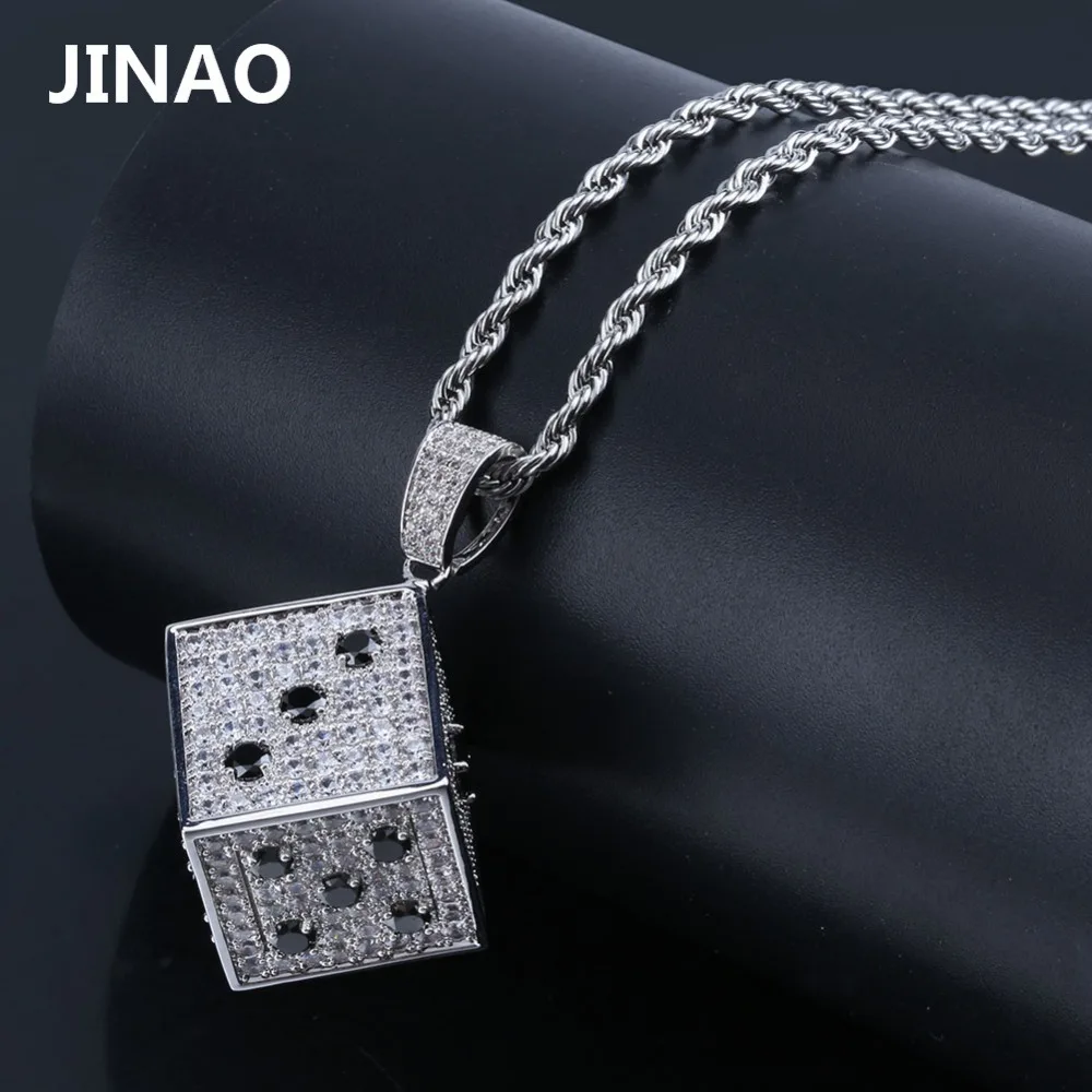 Iced out золото серебро кости мужчины кулон ожерелье Шарм Мода кубический циркон кулон хип хоп квадратный кулон с цепь дополнительно