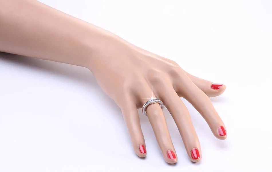 ORSA JEWELS Роскошные Австрийские кубические циркония AAA 925 кольца из настоящего стерлингового серебра кольцо модное ювелирное изделие для женщин SR19