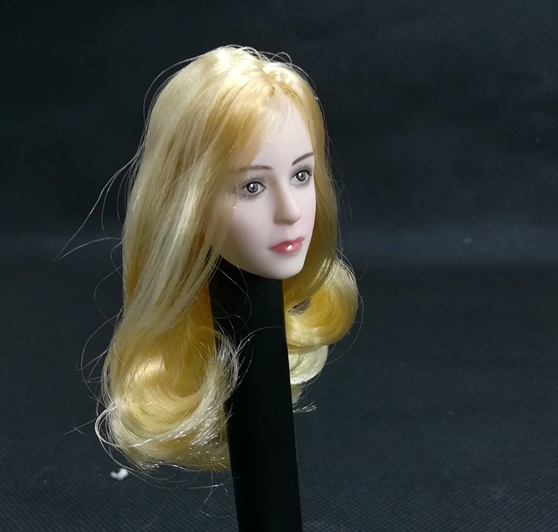 1/6 женский кукла Золотые длинные вьющиеся волосы голова девушка лепить в