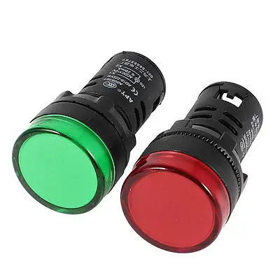 2 предмета AD16-22D/S зеленый красный светодиодный сигнальная Панель индикаторная