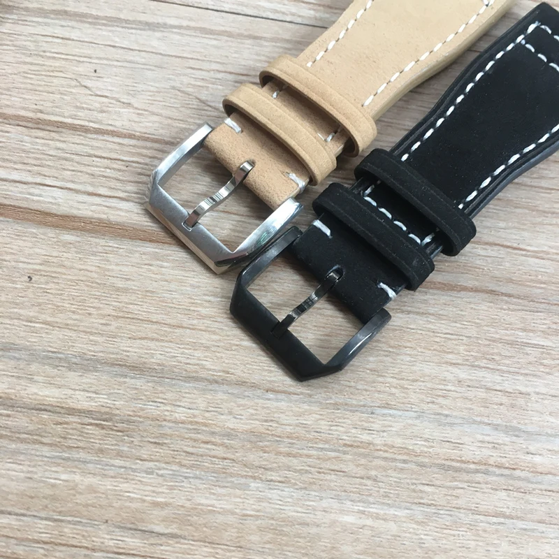 22mm Brown Black Men Mate Genuine Leather Watchband Strap High Quality Wristband Belt Bracelet for IWC Portugal Pilot Bracelet