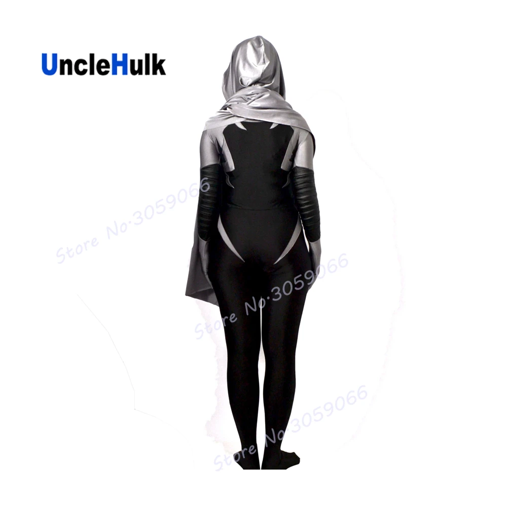 Костюм зентай из спандекса с принтом SpiderGwen (с капюшоном и накидкой) | UncleHulk|zentai