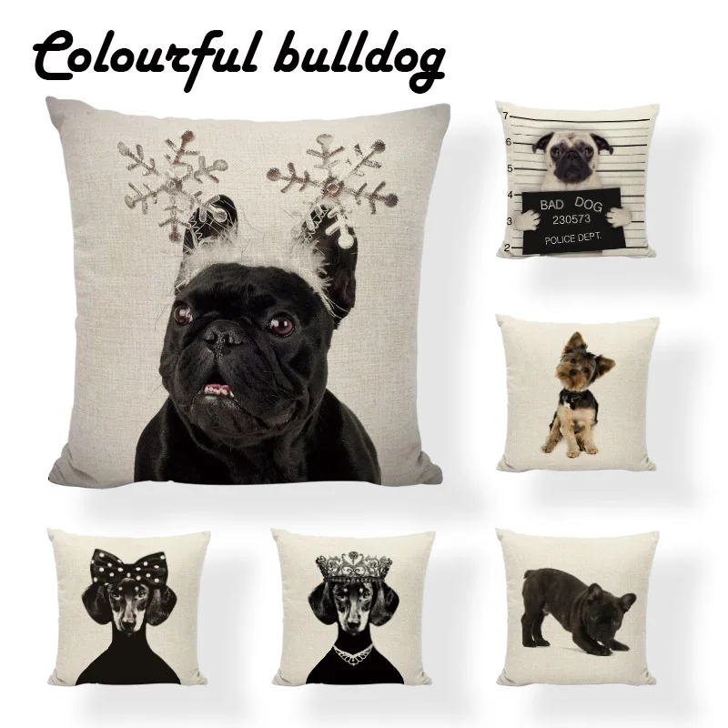 Персонализированные фото Реалистичные Мопс шнауцер собака печать наволочки 18X18