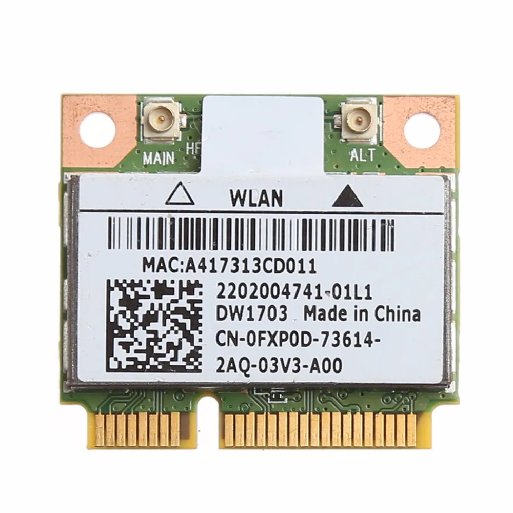Bluetooth V4.0 Wifi Беспроводная мини PCI Express карта для Atheros AR5B225 DELL DW1703 CN 0FXP0D|Сетевые карты|