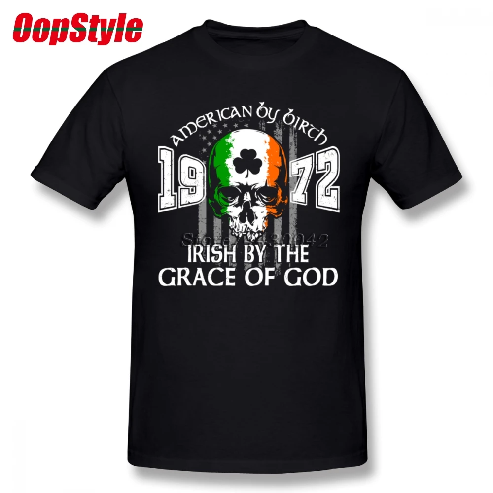 1972 футболка для мужчин с надписью Irish By The Grace Of God хлопковая Футболка больших