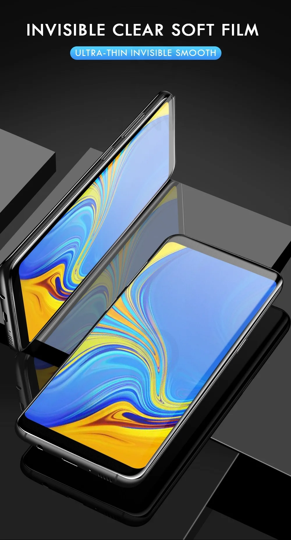 0,1 мм Защитная пленка для samsung A9 A8 A7, гелевая Защитная пленка для Galaxy A8 Plus A7, 3D задняя Гидрогелевая пленка