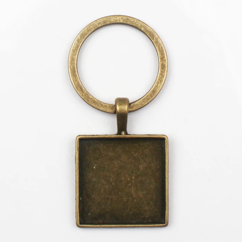 

Hot hand-made personality logo text family photo square pendant key ring baby parents family portrait key chain private custom