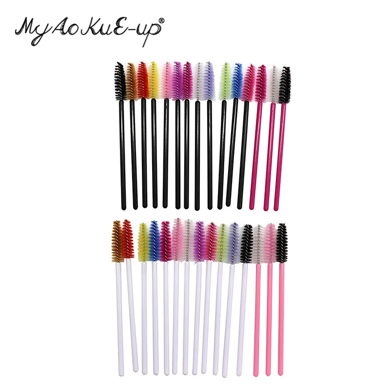 Одноразовые кисти для макияжа и ресниц 200 шт. цветные Пластиковые наращивания
