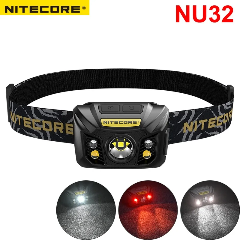 

Светодиодный фонарь NITECORE NU32 CREE XP-G3 S3, 550 люмен, Встроенный перезаряжаемый аккумулятор, налобный фонарь, уличный поисковик для кемпинга
