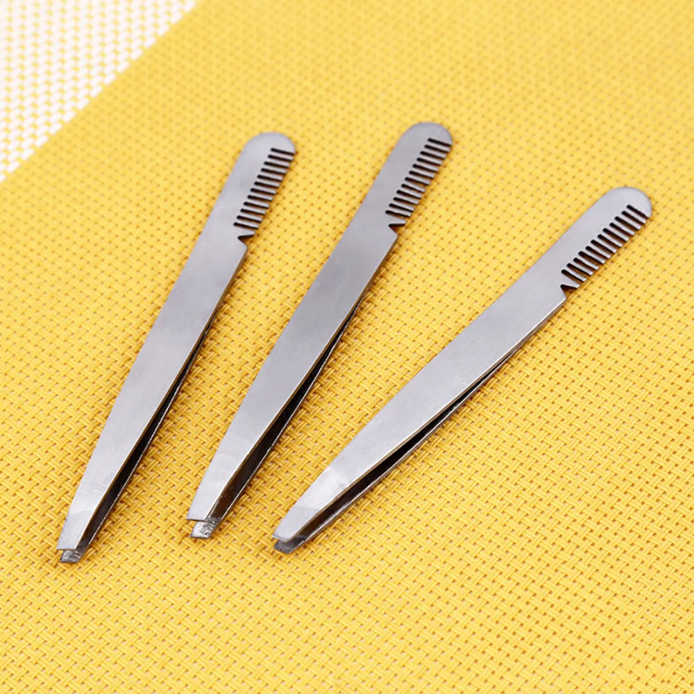 Face Hair Remover Makeup Eyelash Tools Stainless Steel Eyebrow Tweezers with Comb Accessories | Красота и здоровье