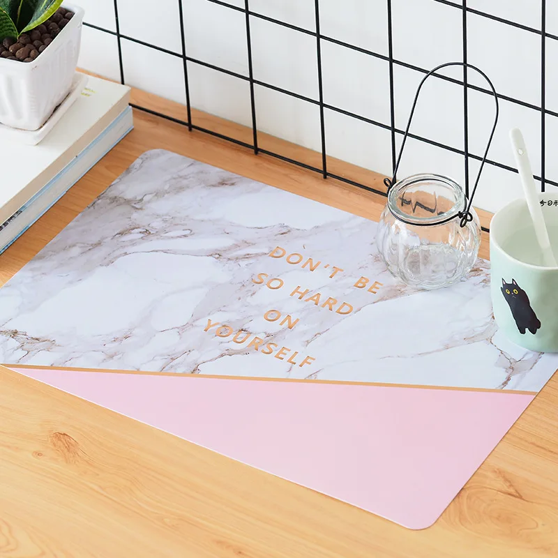 Розовый Золотой Мрамор ананас Unico детская посуда с рисунком ПВХ столовых коврик