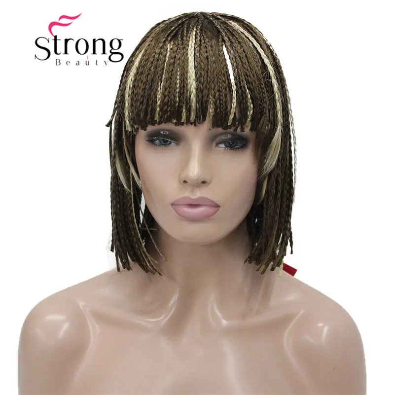 StrongBeauty короткий Боб плетеный ящик косы блонд парик полный охват синтетические парики выбор цвета