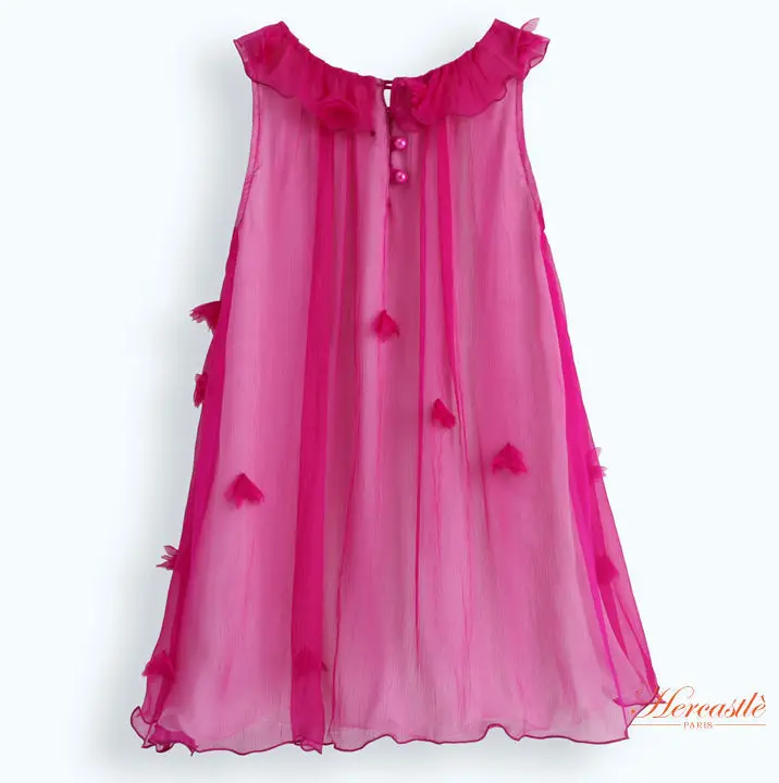 2015 New Children Baby Clothes Toddler Girl's Princess Beach Chiffon Dress Trend Stores Sleeveless Purple | Детская одежда и