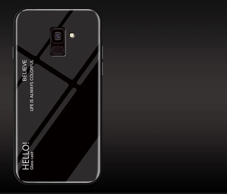 Чехлы для samsung Galaxy A6 Dual SIM SM A600 A600F градиентный чехол из закаленного стекла для samsung A6 Plus A605 A605F pop