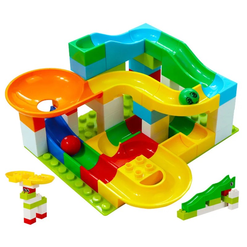 Marble Racing Run совместимые блоки DIY трековые строительные большой размер лабиринт мяч