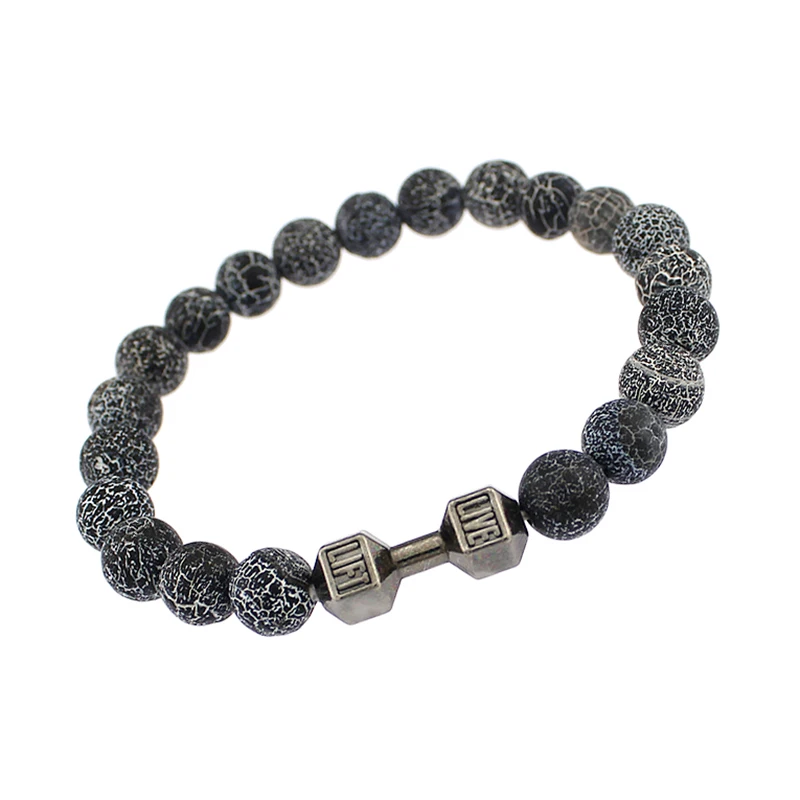 Новинка 2016 Модный женский браслет из гранитного камня для мужчин 8 мм модный йоги