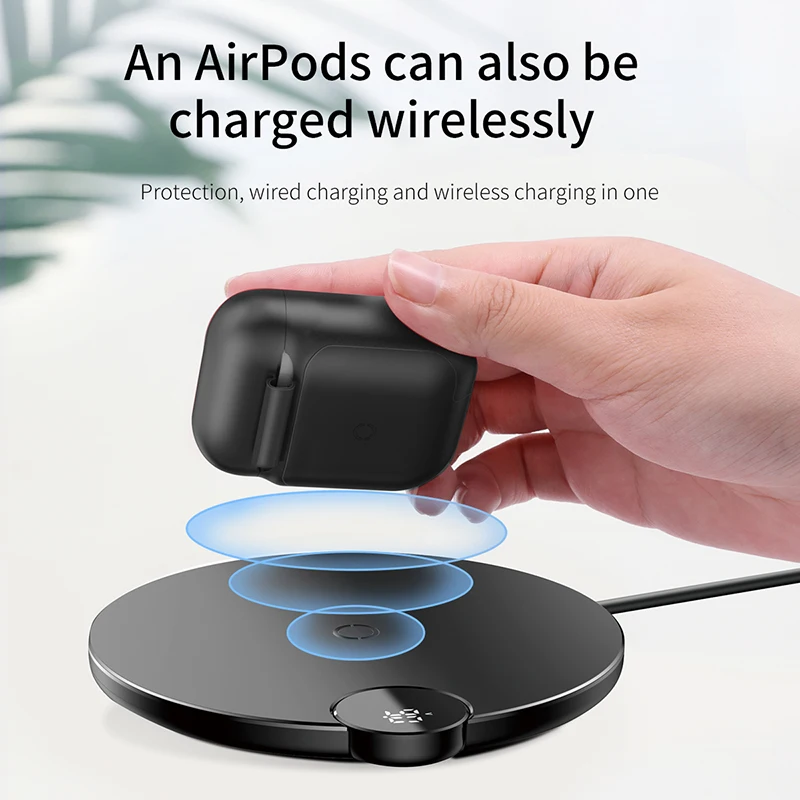 Baseus беспроводной зарядный приемник для AirPods ТПУ силиконовый ультра тонкий чехол