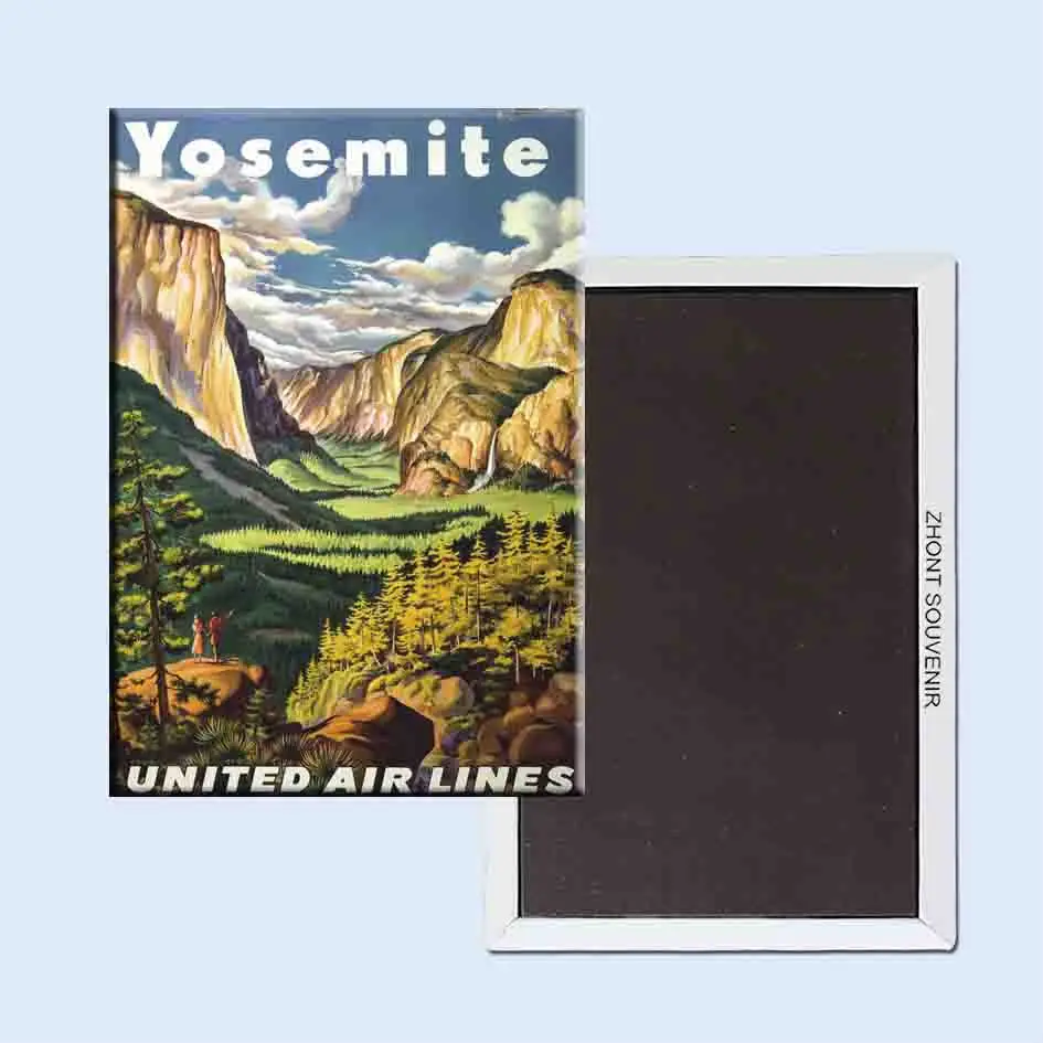 Yosemite United Air Lines плакат 24104 ретро ностальгические магниты на холодильник|fridge magnet|retro