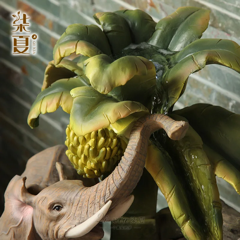 Семь летних счастливых слонов водяной фонтан украшение животных фэн шуй