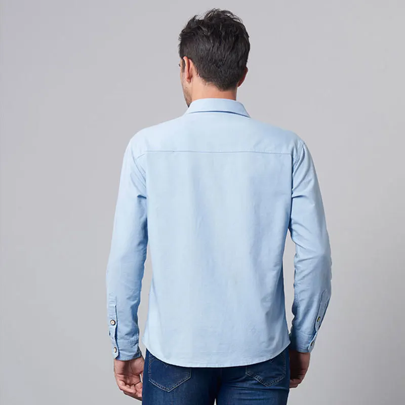 Одежда 2017 новая осенняя Модная рубашка M ~ 5XL Мужская хлопковая с длинным рукавом