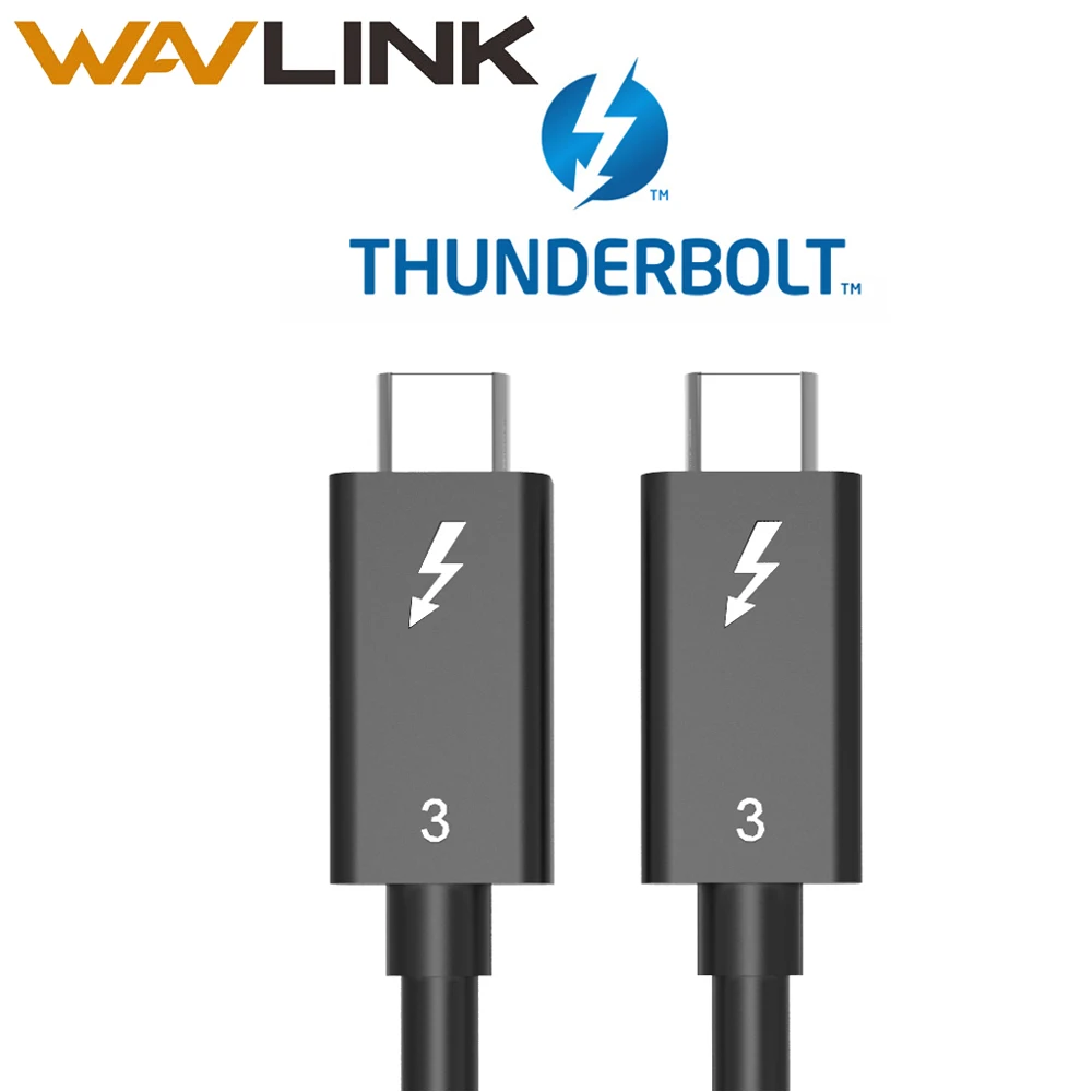 Кабель адаптер Wavlink Thunderbolt 3 USB C Type 0 для устройств Samsung One Plus MacBook Pro S9/S8 с функцией