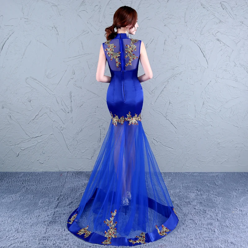 Китайское женское платье чонсам традиционное китайское свадебное длинная