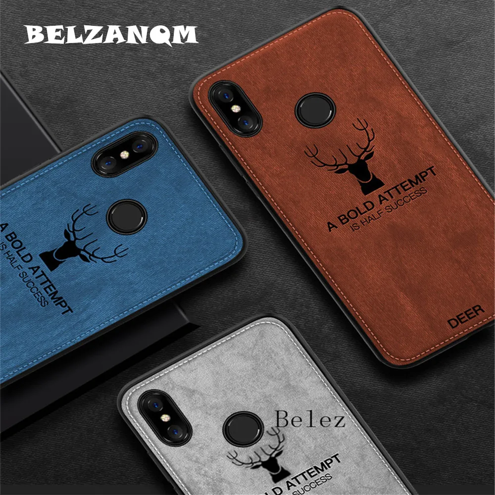 Canvas Emboosed Cloth Deer Phone Case For Xiaomi POCO F1 Mi 8 8SE A1 5X 6X A2 lite Max 2 3 Mix Redmi 6 6A Note 4 4X 5 pro plus |