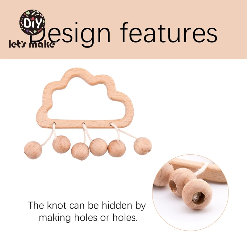 Детские игрушки из бука деревянное облако для прорезывания зубов мультяшная