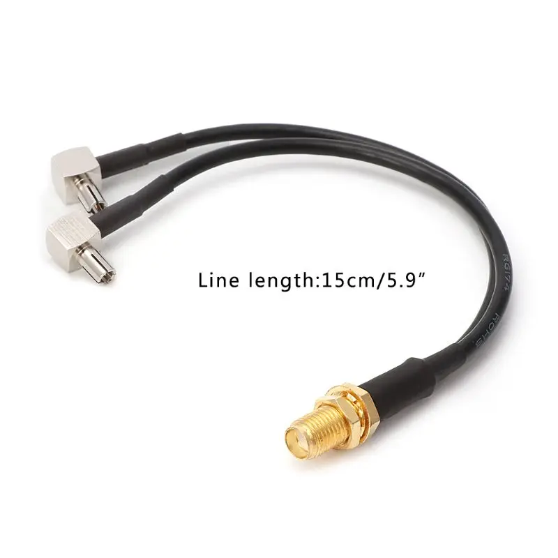 Y Тип SMA гнездо 2 x TS9 сплиттер штепсельной вилки комбинированный кабель Pigtail RG174 15