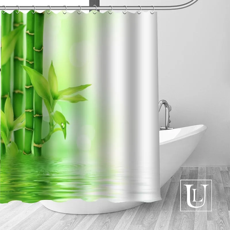 Shower Curtain Высококачественная бамбуковая занавеска из полиэстеровой ткани занавески с крючками для ванной комнаты плесени устойчивый Декор ванной комнаты - Цвет: Shower Curtain